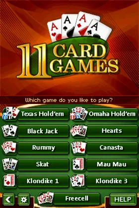 11 Card Games (Europe) (En,De,Es) screen shot title